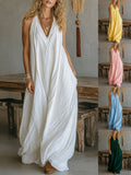 2026 Amazon European And American Cross-Border New Women's Clothing Casual Sleeveless Loose Pocket Long Dress For Women